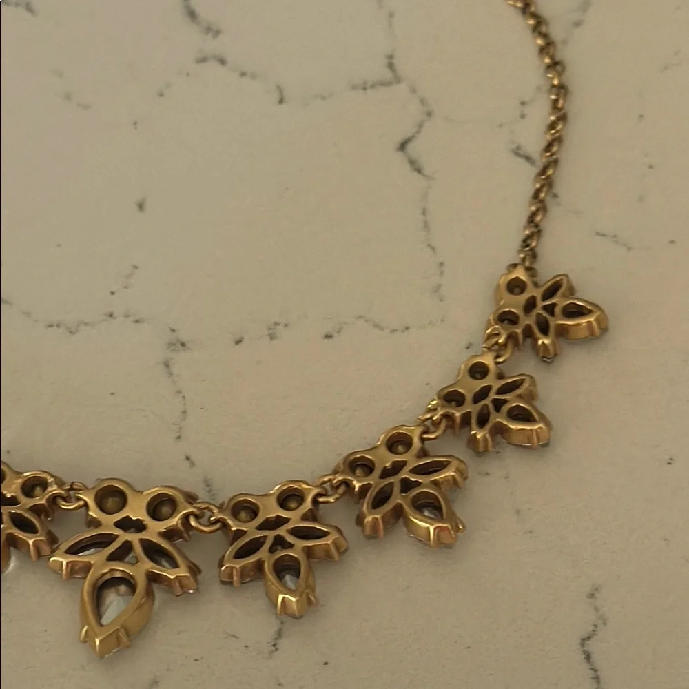 J. Crew Women's Fashion Jewelry Gold Crystal Necklace OS EUC - Picture 10 of 11